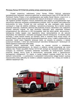 Pierwszy Kamaz 43118 6x6 dla polskiej straży