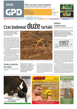 Czas budować dużetartaki - Gazeta Przemysłu Drzewnego