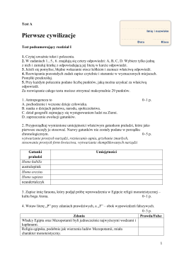 I LO - Test A Pierwsze cywilizacje