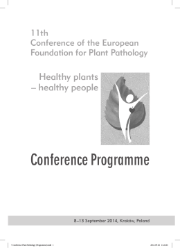 Conference Programme - 11th Conference of the European