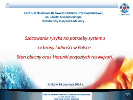 Szacowanie ryzyka na potrzeby systemu ochrony ludności w Polsce