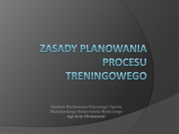 Zasady planowania procesu treningowego