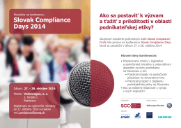 Slovak Compliance Days 2014