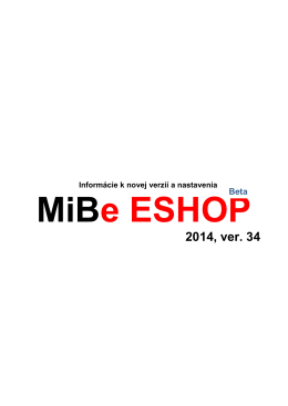 Nová aktualizácia MiBe ESHOP 2014 34.0