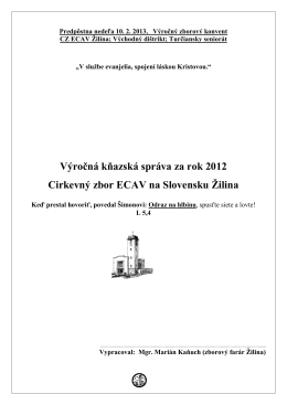 Kňazská správa za rok 2012, M.Kaňuch