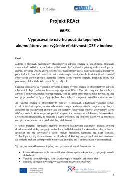 Projekt REAct WP3 tepelne akumulatory publication