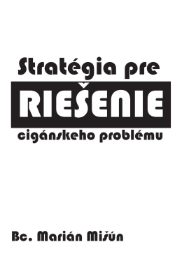 “Stratégia pre riešenia cigánskeho problému”.