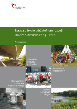 Správa o trvalo udržateľnom rozvoji Holcim Slovensko 2009 – 2010
