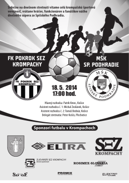 FK POKROK SEZ KROMPACHY MŠK SP. PODHRADIE 18. 5. 2014