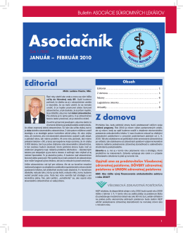 Asociačník 1/2010 - Asociácia súkromných lekárov SR