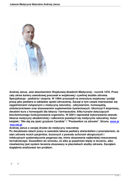 Lekarze Medycyna Naturalna Andrzej Janus