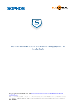 Raport bezpieczeństwa Sophos 2012 przetłumaczone