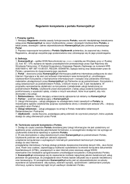 Regulamin korzystania z portalu Komercja24.pl