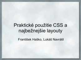 Praktické použitie CSS a najbežnejšie layouty