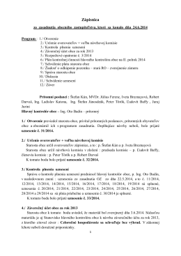 Zápisnica OZ 24.6.2014 - Obec Krásnohorské Podhradie