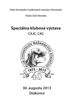 30. 8. 2013, Diakovce (PDF) Special Club Show