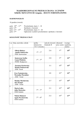 1. uczniowie zakwalifikowani do przesłuchań ogólnopolskich