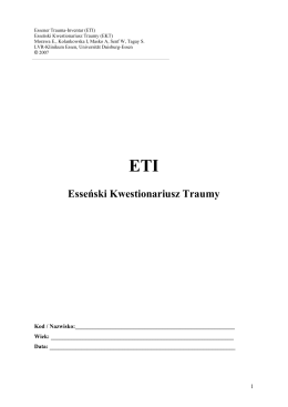 Esseński Kwestionariusz Traumy (ETI) - Universität Duisburg