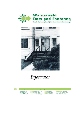 INFORMATOR WDpF - Warszawski Dom pod Fontanną