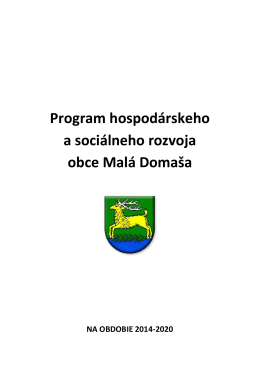 Program hospodárskeho a sociálneho rozvoja obce Malá Domaša