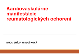 Miklošková_Kardiovaskulárne manifestácie reumatologických