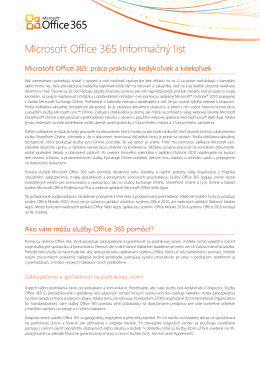 Microsoft Office 365 Informačný list