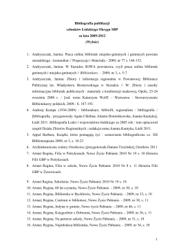 Publikacje członków SBP w latach 2009-2012