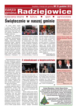 bezpłatny miesięcznik gminny NR 33/Grudzień/2012