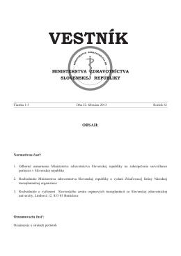 Odborné usmernenie Ministerstva zdravotníctva Slovenskej