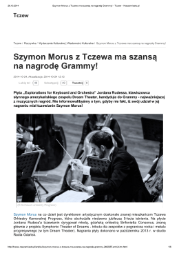 Szymon Morus z Tczewa ma szansą na nagrodę Grammy!