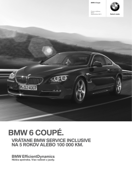Stiahnite si. Aktuálny cenník pre BMW M6 (PDF, 641k)