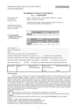 ministerstvo práce, sociálnych vecí a rodiny slovenskej republiky