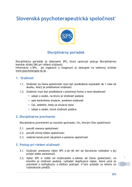 Disciplinárny poriadok [pdf] - Slovenská psychoterapeutická