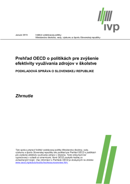 Prehľad OECD o politikách pre zvýšenie efektivity využívania