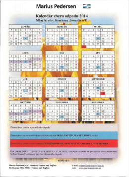 Kalendár zberu odpadu - Obec Jastrabie nad Topľou