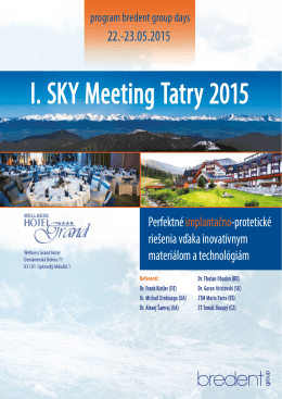 I. SKY Meeting Tatry 2015
