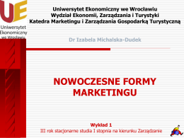 Marketing - Dr Izabela Michalska