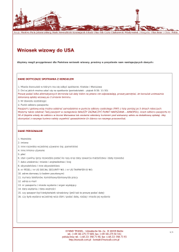 USA - pytania do wniosku wizowego - dokument pdf