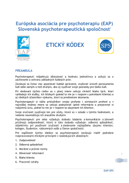 Etický kódex [pdf] - Slovenská psychoterapeutická spoločnosť