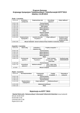 Program ramowy KSTiT 2013