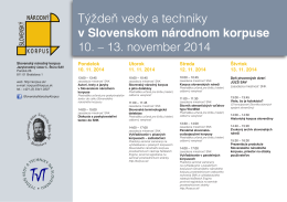 Týždeň vedy a techniky - Slovenský národný korpus