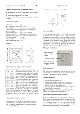 Elektronický termostat Praktik 5 Inštalačný návod