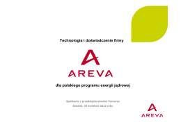 Technologia i doświadczenie firmy AREVA dla polskiego programu