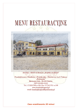 menu restauracja
