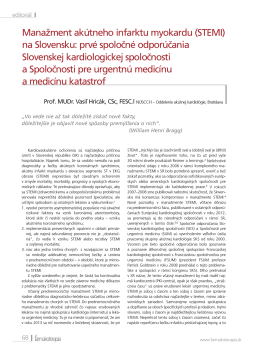 Manažment akútneho infarktu myokardu (STEMI) na Slovensku