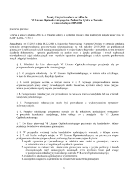 Zasady naboru - ZS nr1 w Toruniu