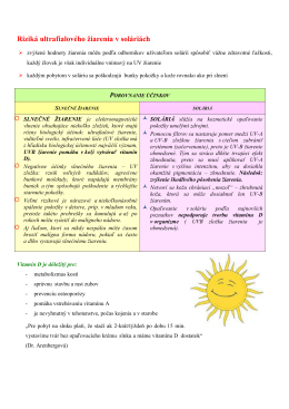 Riziká ultrafialového žiarenia v soláriách