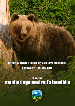 IX. ročník monitoringu medveďa hnedého v Malej Fatre