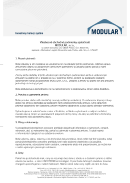 Všeobecné obchodné podmienky spoločnosti MODULAR, s.r.o.,