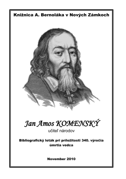 Jan Amos Komenský (1592-1670), 2010